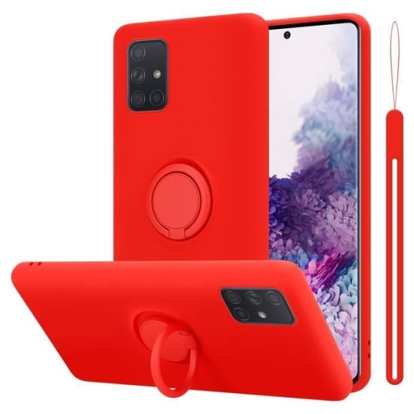 Fodral för Samsung Galaxy A71 4G i LIQUID Red Cadorabo Cover Protection i Flexibelt TPU Silikon Ring Cover