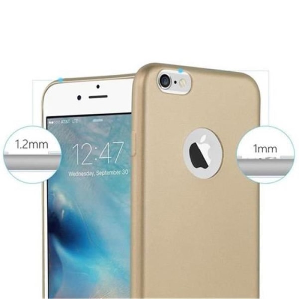 Fodral Apple iPhone 6 PLUS / 6S PLUS METALLIC GULD Cadorabo MATT METALLIC TPU Silikonskydd Fodral Cover Ultra Slim Bumper