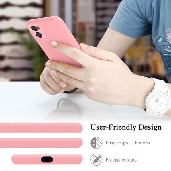Skyddsskal för Motorola MOTO E22 / E22i Stötskydd i LIQUID PINK Ros