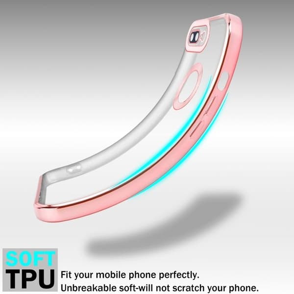 Transparent skal för iPhone 7 PLUS / 7S PLUS / 8 PLUS - Rosa Stötskydd Chrome Design Vit