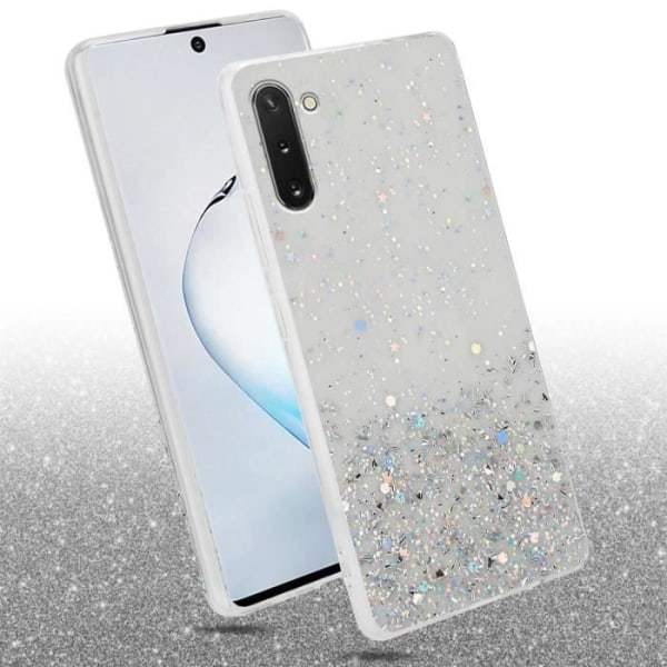 Coque - CADORABO - Samsung Galaxy NOTE 10 - Transparent med Glitter - Ultra tunn - Silikon TPU-skydd Genomskinlig med glitter