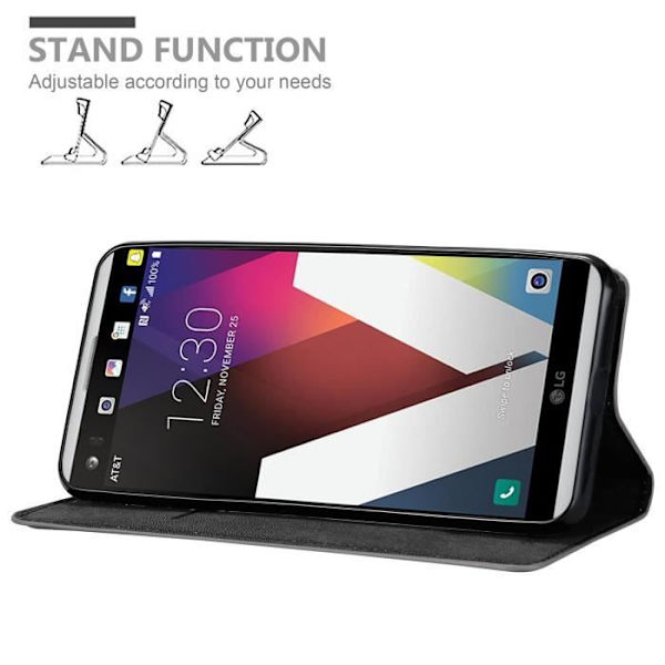Coque - CADORABO - LG V20 - Grå Titan - Magnetisk stängning - Ställfunktion TITANGÅR