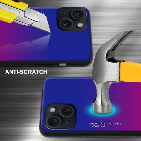 iPhone 14-fodral i VIOLETT - RÖD Stötsäker Bicolor design Svart