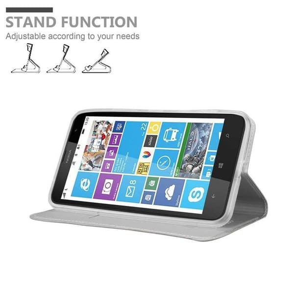 Flip-fodral för Nokia Lumia 1320 Plånbok i KLASSISK SILVER Stötsäker Grå