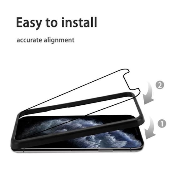 Cadorabo 3x helskärmshärdat glas för Apple iPhone 11 Pro Max i TRANSPARENT med SVART härdat skärmglas Installationshjälp Transparent