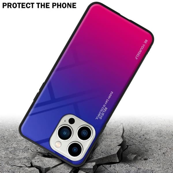 iPhone 14 PRO MAX Fodral i VIOLETT - RÖD Bicolor Design Skyddsetui