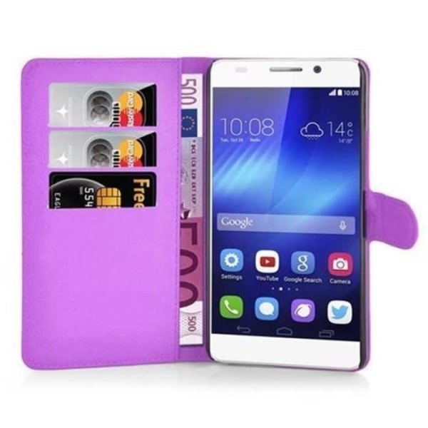 Cadorabo Honor 6 PLUS VIOLET Fodralskydd Fullt skyddande magnetlås (stöder stativ och kortplats)