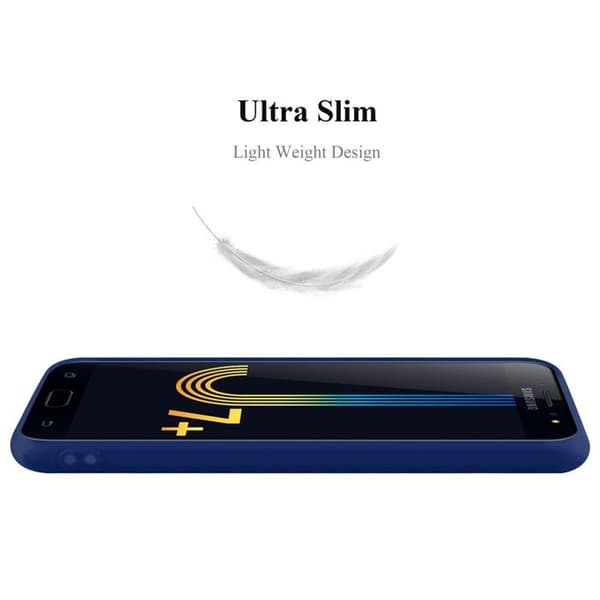 Skyddsfodral för Samsung Galaxy J7 PLUS / C8 MÖRKBLEU Candy Stötskydd Silikon Blå