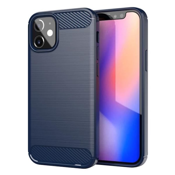 Coque - CADORABO - Apple iPhone 12 MINI - Silikon TPU - Stöttekydd - Tunn och lätt design BORSTAD BLÅ