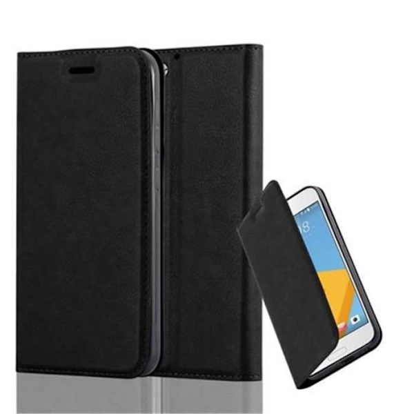 HTC ONE A9S Fodral i NIGHT BLACK från Cadorabo (INVISIBLE MAGNETIC CLOSURE Design) Helt skyddande fodral med flip flik