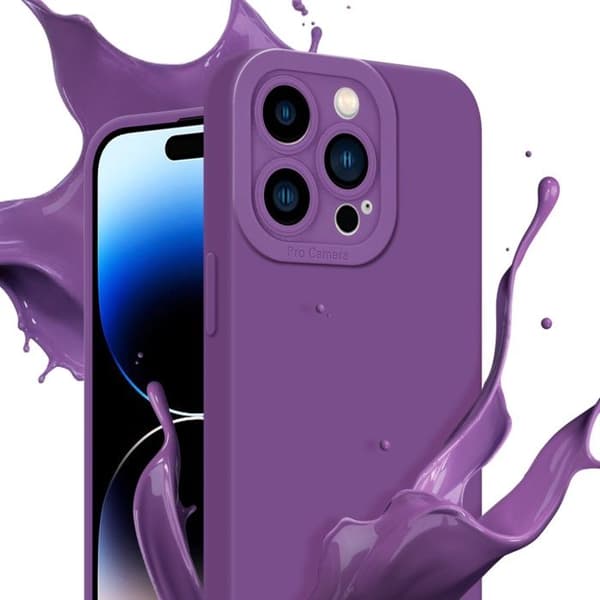 Skyddsfodral för iPhone 14 PRO i MATTE VIOLETT FLUID Stötsäker Violett