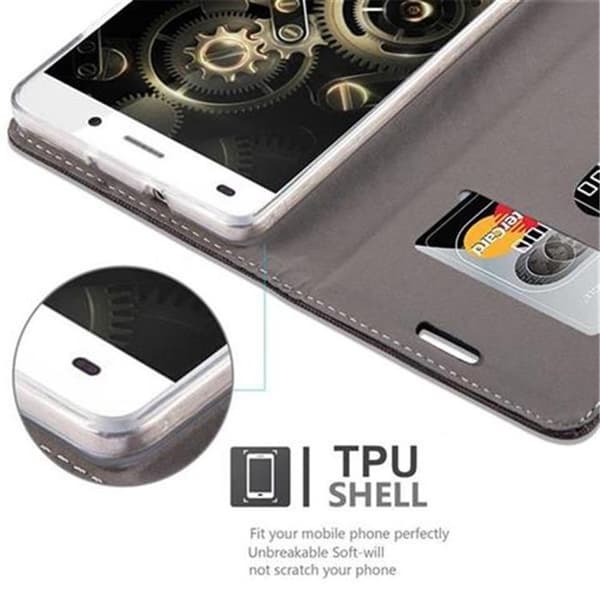 Skyddsfodral för Huawei P8 LITE 2015 i ANTRACITGULD Etui Case Stötskydd Grå