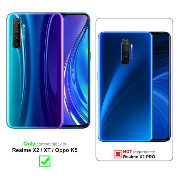 Coque för Realme X2 / XT / Oppo K5 Etui i KLASSISK MÖRKBLAU Skyddshus Fodral Med magnetisk stängning Plånbok Wallet Blå