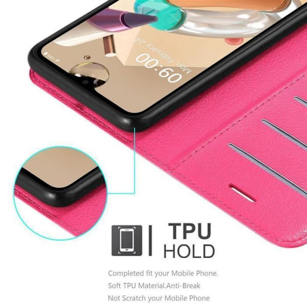 Coque för LG K41S - CADORABO - SOCKERROS - Similskinn - Magnetisk stängning - Ställfunktion GODISROSA