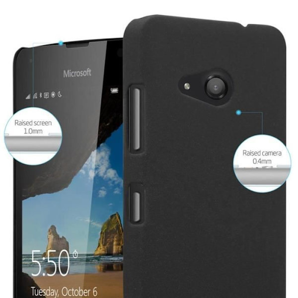 Fodral - CADORABO - Nokia Lumia 550 - FROSTY BLACK - Hårdplast - Optimalt skydd FROSTIG SVART