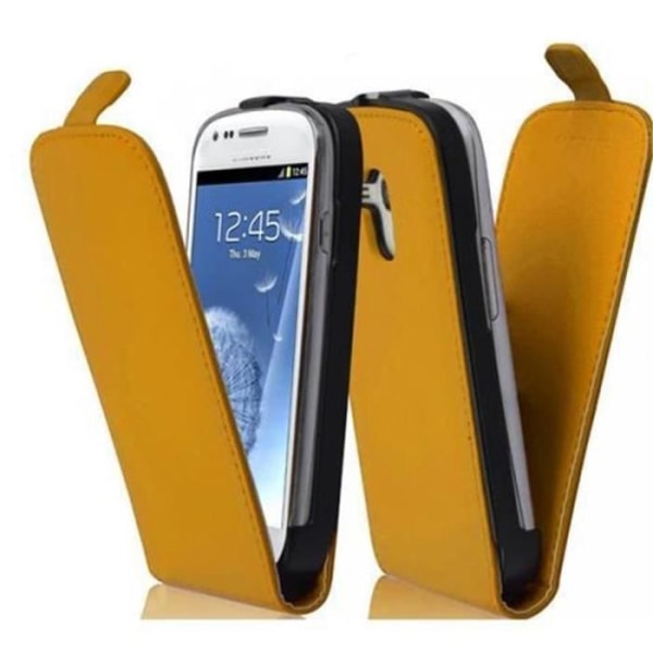 Fodral till Samsung Galaxy S3 MINI i GUL Fodral Skyddsskydd Flip i slätt konstläder Plånbok