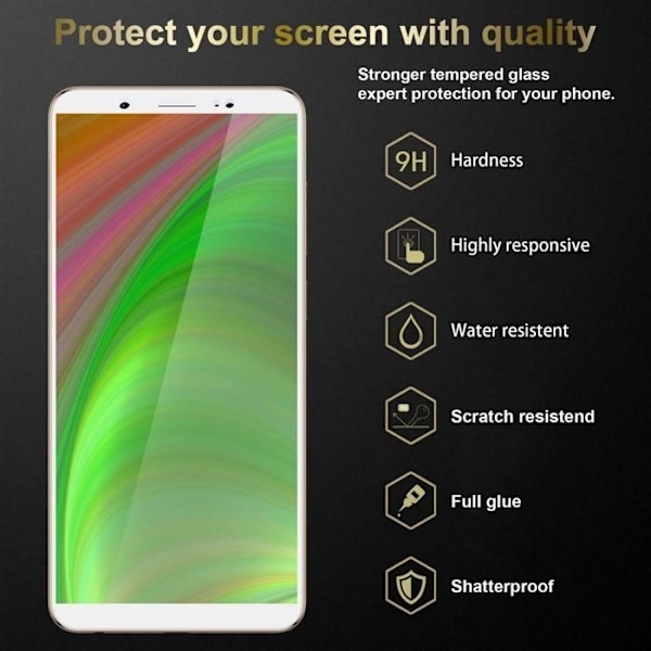 3x Helt klart härdat glas skydd för Vivo V7, transparent med vit härdning. Vit
