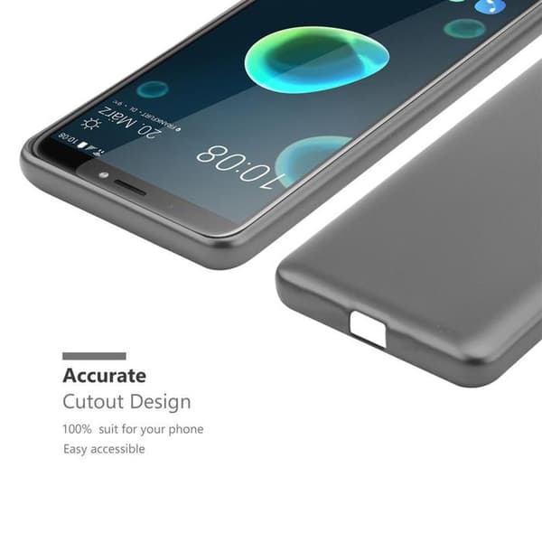 Skyddsfodral för HTC Desire 12 PLUS Skyddsfodral i MATTS GRÅ METALLISK design Grå