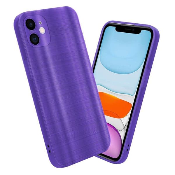 iPhone 11 Fodral Borstad Lila Kameraskydd Violett