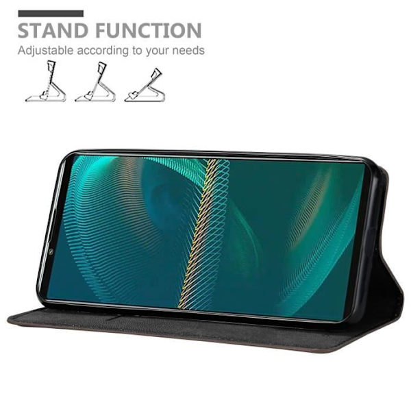 Coque för Sony Xperia 5 III - CADORABO - Kaffe Brunt - Book Case - Silikon TPU - Magnetiskt Skydd kaffe brunt