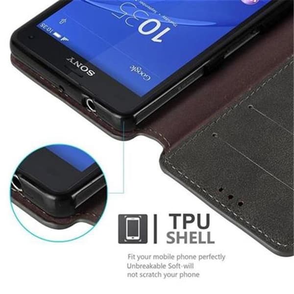 Fodral för Sony Xperia Z3 COMPACT Flip-skal i MAT GRÅ Plånboks skydd Grå