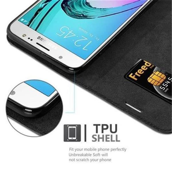 Samsung Galaxy J7 2016 (6) Fodral i NIGHT BLACK från Cadorabo (INVISIBLE MAGNETIC CLOSURE Design) Fullt skyddsfodral med