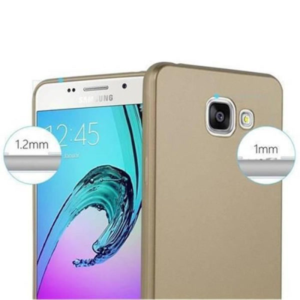 Samsung Galaxy A3 2016 Fodral (6) METALLIC GULD Cadorabo MATT METALLIC TPU Silikonskydd Fodral Skydd Ultra Slim Bumper