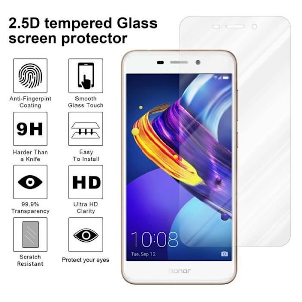 Cadorabo Tempered Glass Honor 6C PRO Skärmskydd Härdat Skydd för Display TRANSPARENT Transparent