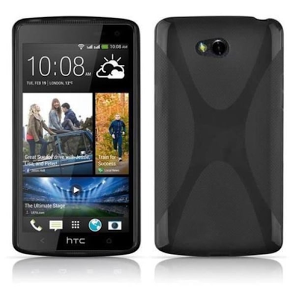 Mobilfodral - CADORABO - HTC Desire 600 - X-Line - Ultra Slim - Jet black Kolsvart