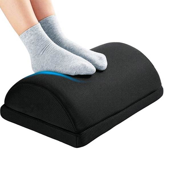 Intirilife Fotstöd med Memory Foam Ergonomisk multifunktionell höjdjusterbar Svart
