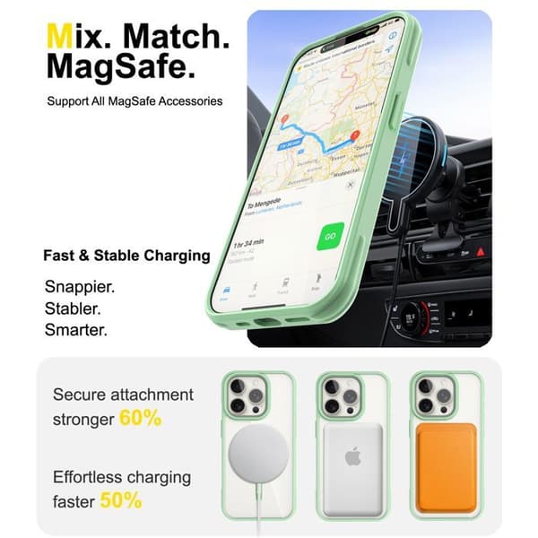 iPhone 15 PRO MAX-fodral i Grön MagSafe Kompatibel Stötsäker Grön
