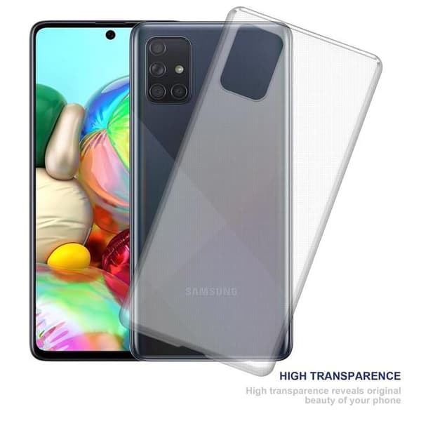 Skyddsfodral för Samsung Galaxy A72 4G / 5G i transparent stöttålig silikon Vit