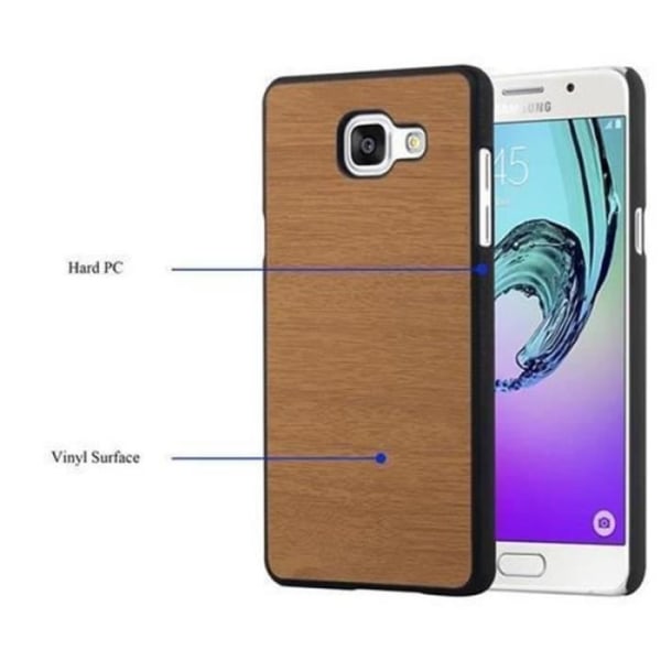 Samsung Galaxy A5 2016 (6) Fodral i WOODY BROWN från Cadorabo (WOODY Design) Ultratunt hårt plastfodral Styvt hårt fodral med Woody Brown