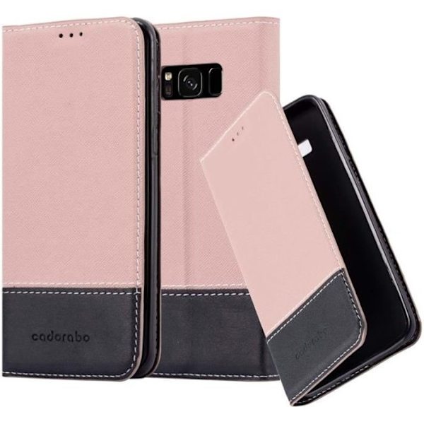 Samsung Galaxy S8 PLUS Fodral i SVART ROSA från Cadorabo (Design COMBI LEATHERETTE-LEATHERETTE) Fullt skyddsfodral med flipskydd