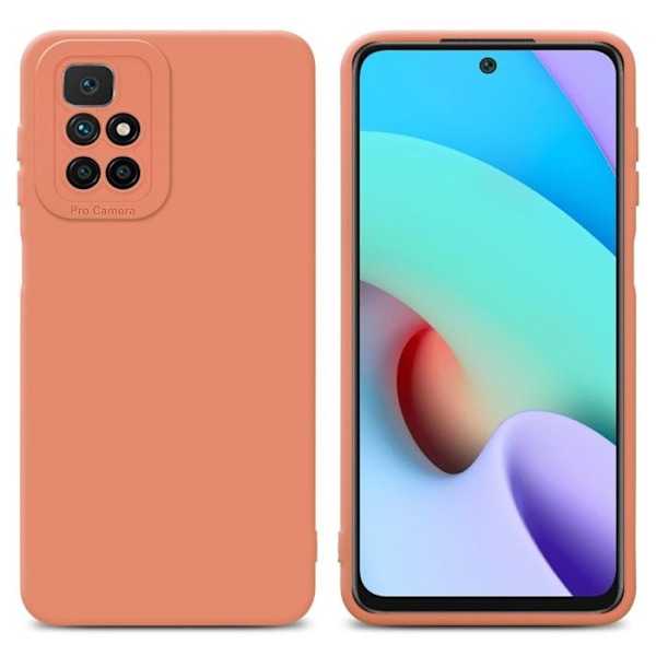 Skyddsskal för Xiaomi RedMi 10 i FLUID LJUST ORANGE Fodral Etui Täcka i flexibel TPU-silikon Skydd Gul