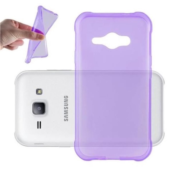 Samsung Galaxy J1 ACE-fodral i TRANSPARENT LILA från Cadorabo (AIR Design) Ultratunt mjukt silikongel TPU-fodral med halkskydd