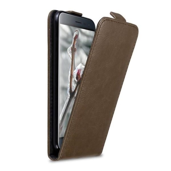 Coque - CADORABO - Asus ZenFone 3 - Syntetiskt läder - Magnetisk stängning - Fullständigt skydd kastanj