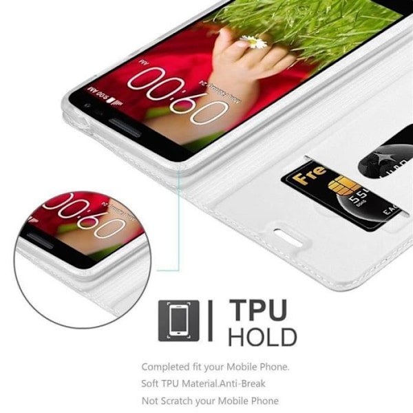 Fodral till LG G2 MINI - CADORABO - Grå - Magnetisk stängning - Fodral med kortfack Grå
