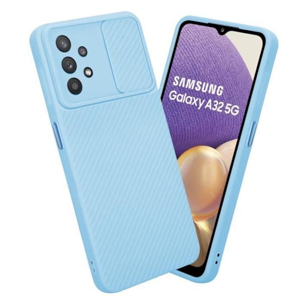Skal för Samsung Galaxy A32 5G Fodral i Candy Light Blue Silikon TPU Fodral Fodral och kameraskydd Ljusblå