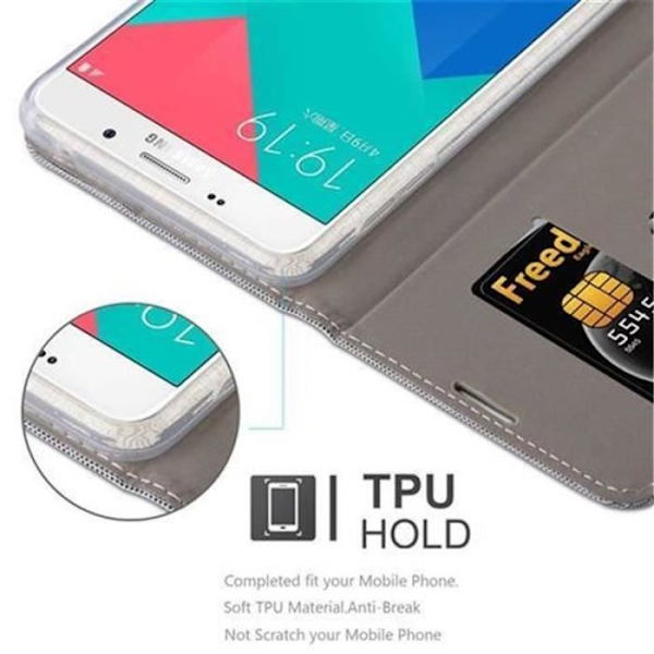 Samsung Galaxy A9 2015 (5) Fodral i LJUSGRÅBRUNT från Cadorabo (TYG-LÄDERDESIGN) Helt skyddsfodral med flik