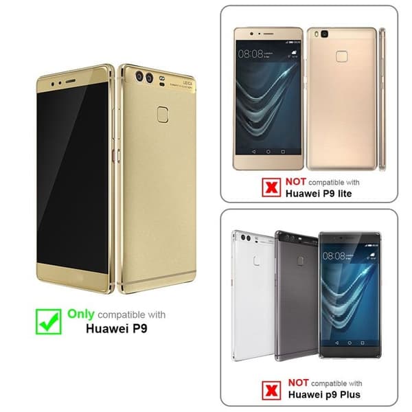 Fodral med lock för Huawei P9 Plånbok i KLASSISK SILVER Stötsäker Grå