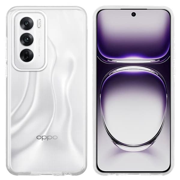 Transparent stötsäker silikonfodral för OPPO Reno 12 Vit