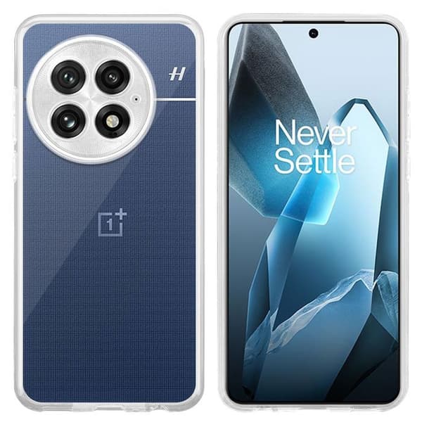 Transparent stötsäker silikonfodral för OnePlus 13 Vit