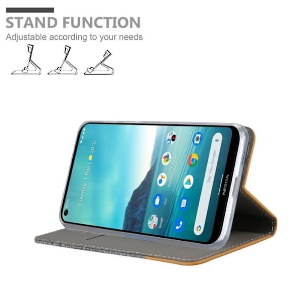 Coque för Nokia 5.3 - CADORABO - Book Case - Similläder - Ljusgrå Brun - Magnetisk Stängning LJUSGRÅ BRUN