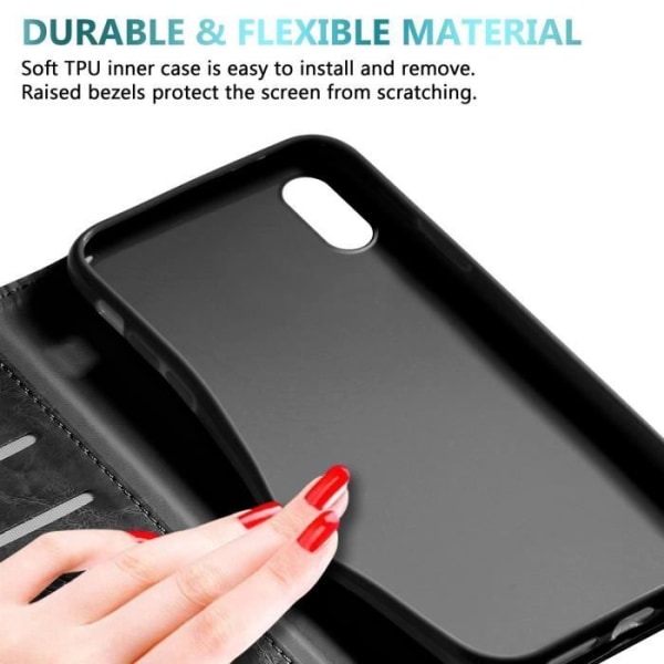 Coque - CADORABO - iPhone XS MAX - Housse Book - Silicone TPU - Svart - Skydd Wallet Svart