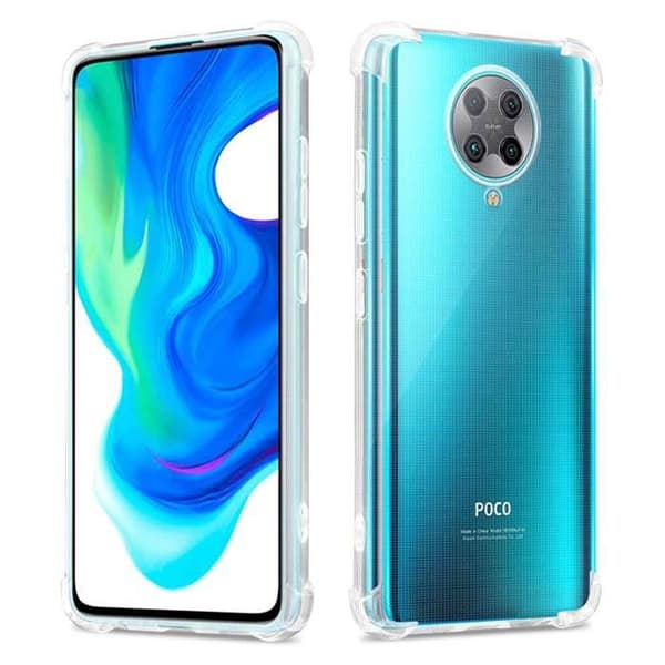 Transparent stötsäker silikonfodral för Xiaomi POCO F2 PRO Vit