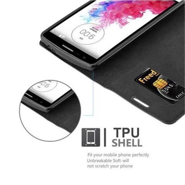 LG G3 MINI - G3 S Fodral i NIGHT BLACK från Cadorabo (INVISIBLE MAGNETIC CLOSURE Design) Helt skyddande fodral med flip flik