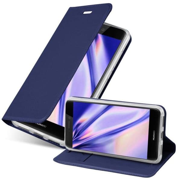 Flipfodral för Huawei P8 LITE 2017 / P9 LITE 2017 i MÖRKBLA CLASSY Plånbok Stötsäker Blå