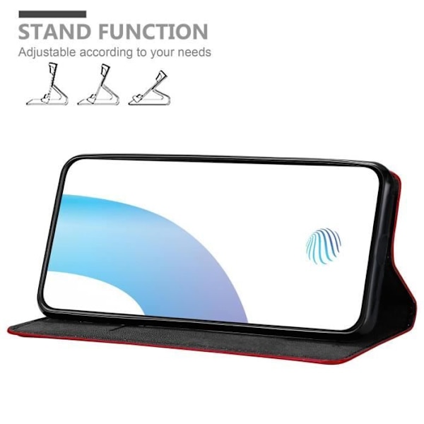 Étui - CADORABO - Vivo V17 PRO - Äpple röd - Magnetisk stängning - Ställfunktion Äppelrött