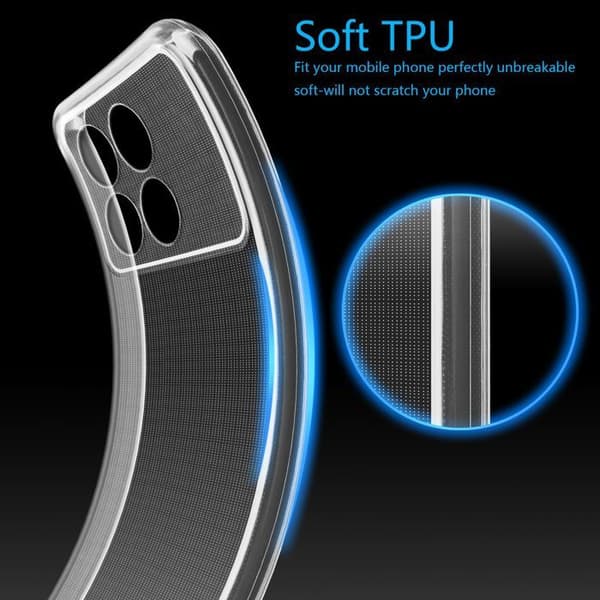 Transparent stötsäker silikonfodral för Xiaomi Poco F6 Pro Vit